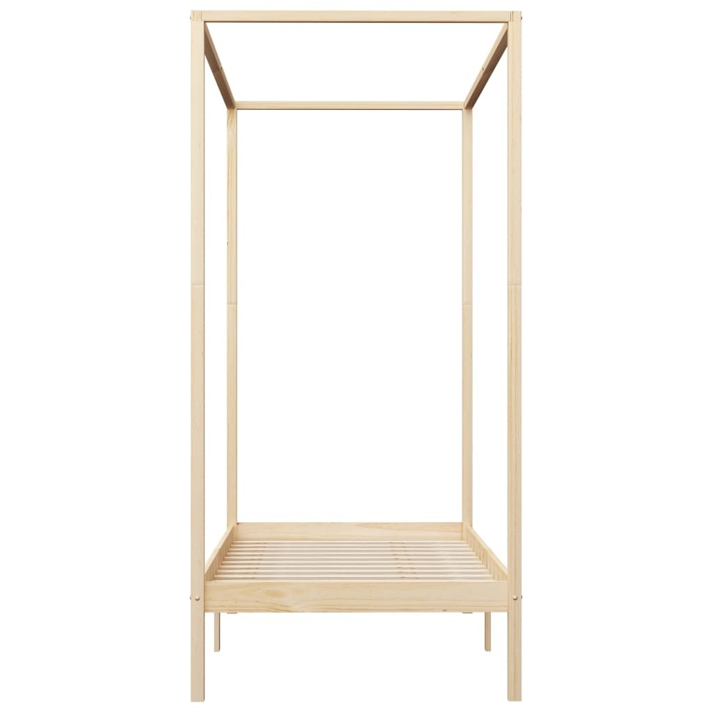 Canopy Bed Frame with 2 Drawers Solid Pine Wood 100x200 cm